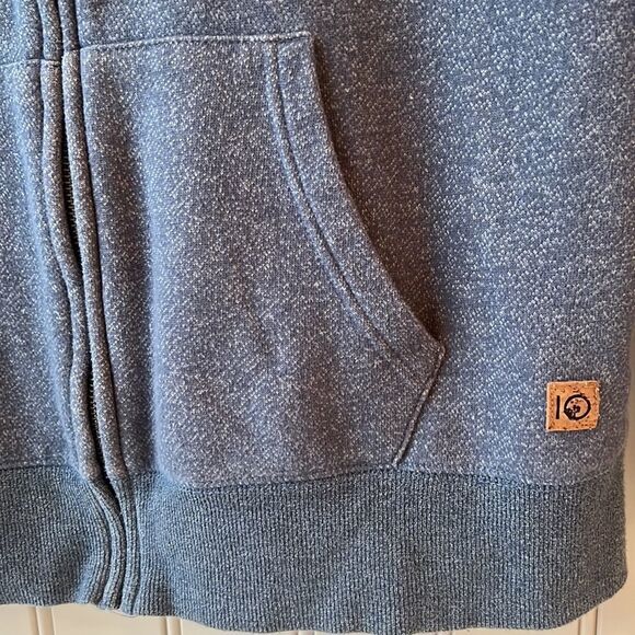 TENTREE Heathered Light Blue Grey Zip Up Hoodie Size Small - Picture 3 of 14